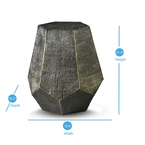 Bowery Hill Modern Metal 3-Piece Occasional Set in Brass Finish