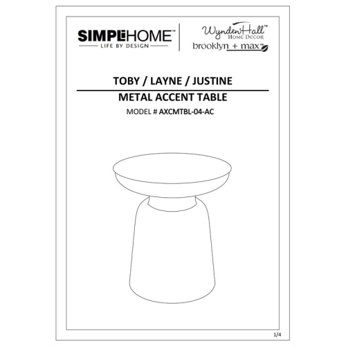 Simpli Home Toby Modern Industrial 17 " Metal Accent Side Table Antique Copper