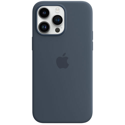 Apple Silicone Fitted Soft Shell Case with MagSafe for iPhone 14 Pro Max - Storm Blue