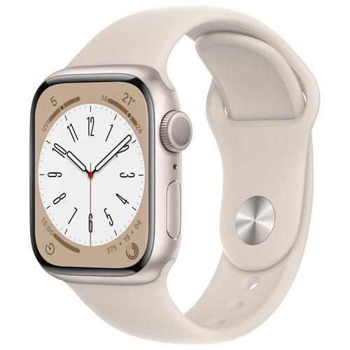 Apple Watch Series 8 de 41 mm avec boîtier en aluminium et bracelet sport comète - Petit/Moyen