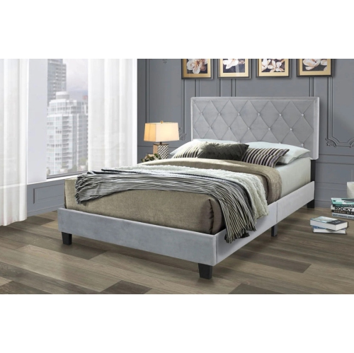 Infinite Imports - Bella Queen Velvet Platform Bed