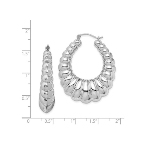 Fancy Hoop Earrings in Sterling Silver