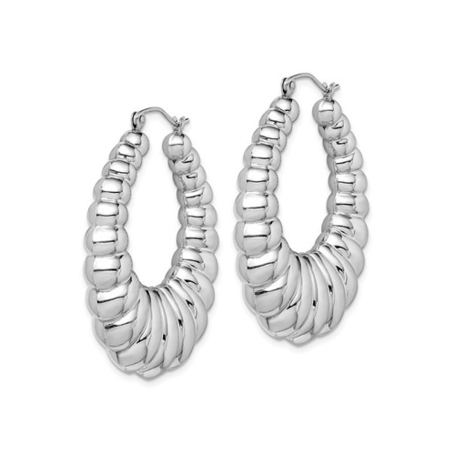Fancy Hoop Earrings in Sterling Silver