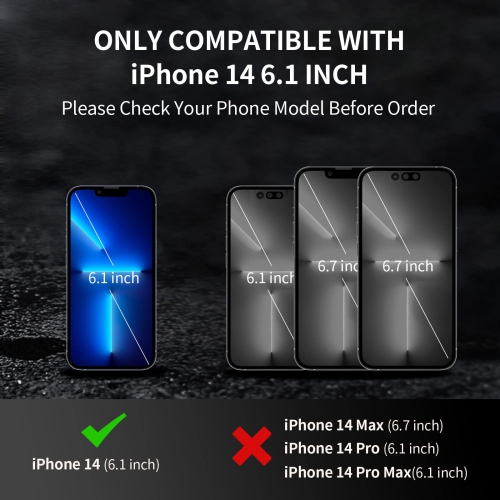 Jiunai for iPhone 14 Case, Shockproof Anti-Dust Heavy Duty Protection Protective Anti Scratch Dual Layer Raised Edge T