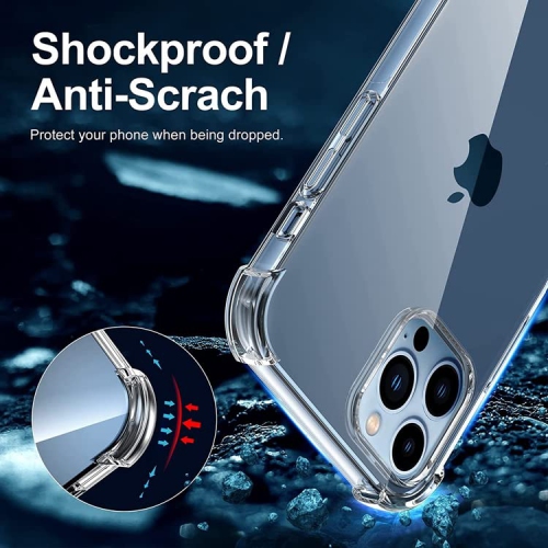 iPhone 14 Pro Max - Crystal Clear Case, Shockproof Thin TPU Case, 1.5mm Thin, Anti-Yellowing Slim Transparent TPU Phone Case