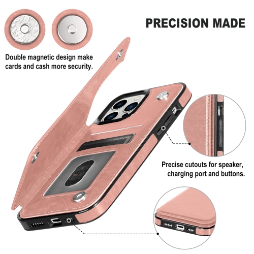 Aoksow Designed for iPhone 14 Pro Max Wallet Case, Soft PU Leather Card Case with Kickstand Slim Protective Cover for iPhone