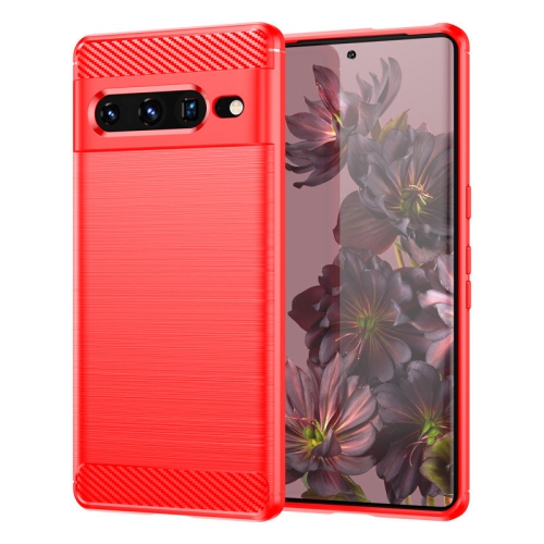 PANDACO Red Brushed Metal Case for Google Pixel 7 Pro