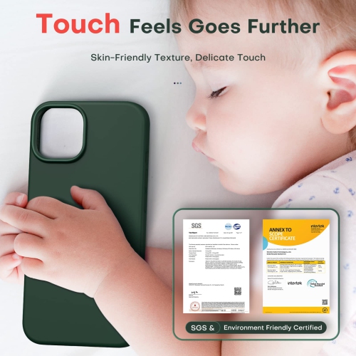 TOCOL 5 in 1 for iPhone 14 Case, with 2 Pack Screen Protector + 2 Pack Camera Lens Protector, Slim Liquid Silicone Phone C