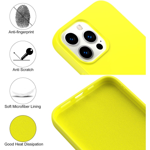 Amytor Designed for iPhone 14 Pro Max Case, Silicone Ultra Slim Shockproof Phone Case with Soft Anti-Scratch Microfiber Lini