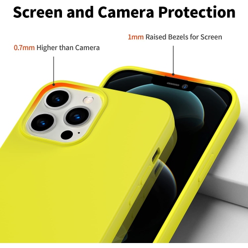 Amytor Designed for iPhone 14 Pro Max Case, Silicone Ultra Slim Shockproof Phone Case with Soft Anti-Scratch Microfiber Lini