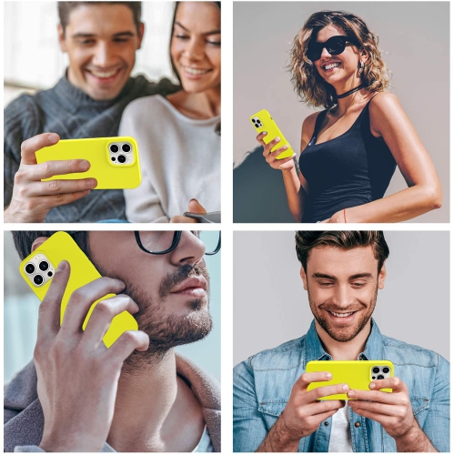 Amytor Designed for iPhone 14 Pro Max Case, Silicone Ultra Slim Shockproof Phone Case with Soft Anti-Scratch Microfiber Lini