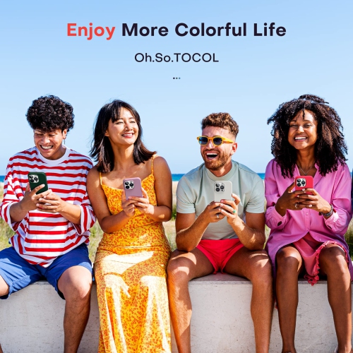 TOCOL 5 in 1 for iPhone 14 pro max Case, with 2 Pack Screen Protector + 2 Pack Camera Lens Protector, Slim Liquid Silicone