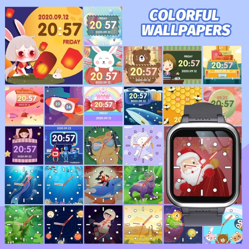 Montre intelligente pour enfants avec deux caméras, jeux, musique, lampe de poche et outils d'apprentissage – Montre intelligente à écran tactile HD