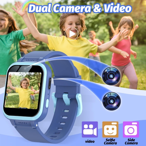 Kids Smart Watch with Dual Camera, Games, Music, Flashlight & Learning Tools – HD Touchscreen Smartwatch Gift for Boys & Girls Ages 6-13