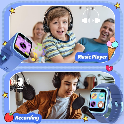 Kids Smart Watch with Dual Camera, Games, Music, Flashlight & Learning Tools – HD Touchscreen Smartwatch Gift for Boys & Girls Ages 6-13