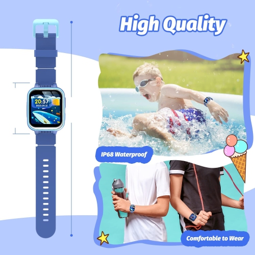 Kids Smart Watch with Dual Camera, Games, Music, Flashlight & Learning Tools – HD Touchscreen Smartwatch Gift for Boys & Girls Ages 6-13