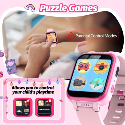 Kids Smart Watch with Dual Camera, Games, Music, Flashlight & Learning Tools – HD Touchscreen Smartwatch Gift for Boys & Girls Ages 6-13