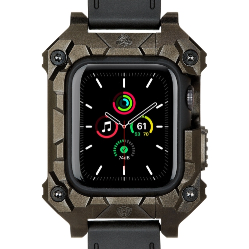 Rowe Tactical - Rowe Shield Apple Watch Case for Series 4/5/6/SE, Size 44mm with ISOFrane Band - CNC Machined 6061 Aluminum, PVD Black