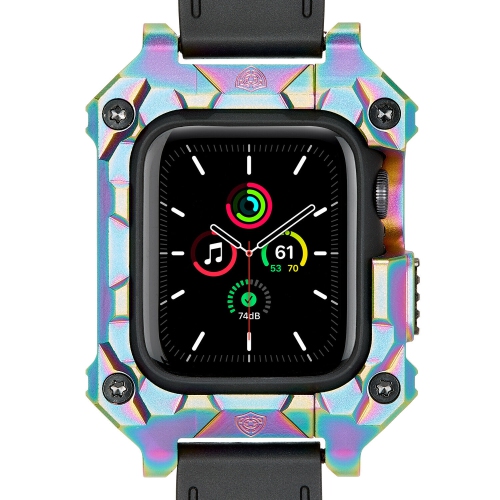 Rowe Tactical - Rowe Shield Apple Watch Case for Series 4/5/6/SE, Size 44mm with ISOFrane Band - CNC Machined 6061 Aluminum, PVD Chameleon Iridescent