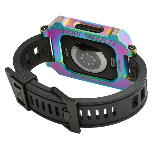 Rowe Tactical - Rowe Shield Apple Watch Case for Series 4/5/6/SE, Size 44mm with ISOFrane Band - CNC Machined 6061 Aluminum, PVD Chameleon Iridescent