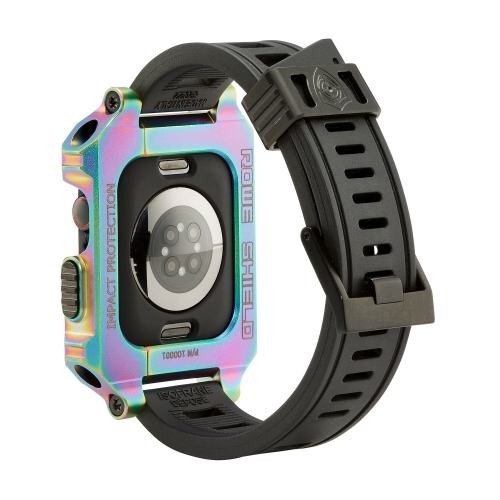 Rowe Tactical - Rowe Shield Apple Watch Case for Series 4/5/6/SE, Size 44mm with ISOFrane Band - CNC Machined 6061 Aluminum, PVD Chameleon Iridescent