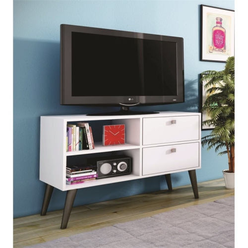 Bowery Hill Modern Contemporary Wood 35" TV Stand in White