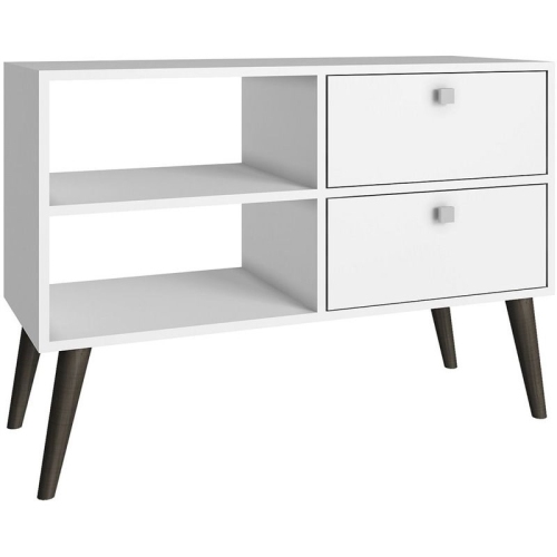 Bowery Hill Modern Contemporary Wood 35" TV Stand in White