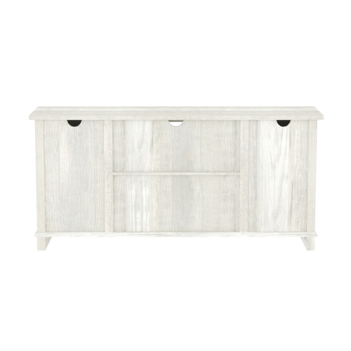 Meuble moderne de style champêtre en bois avec portes de grange coulissantes de 58 po Hill de Bowery, gris