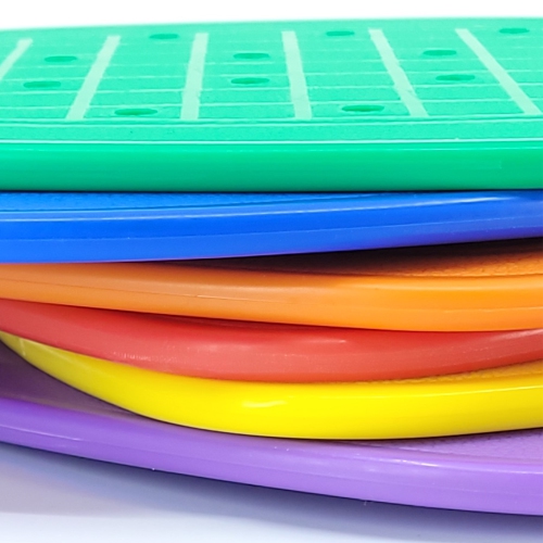 PRISP Set of Pickleball Racquets - 6 Coloured Sturdy Plastic Paddles