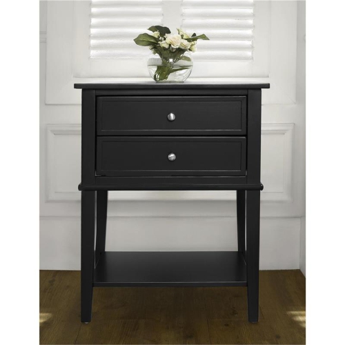 AMERIWOOD HOME  Franklin Accent Table With 2 Drawers In Black