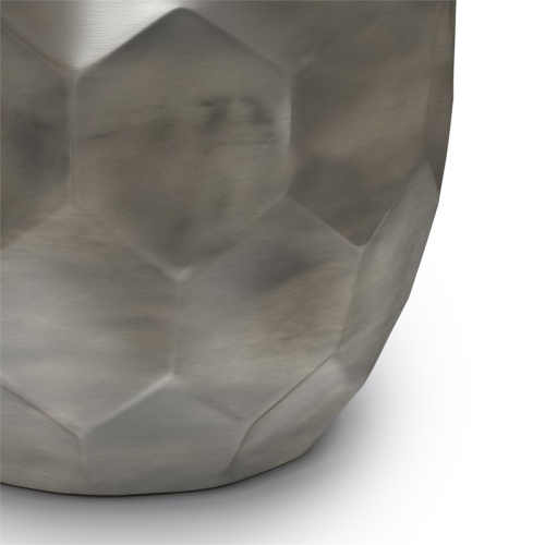 Simpli Home Flanigan Industrial 16 " Metal Accent Side Table in Antique Silver