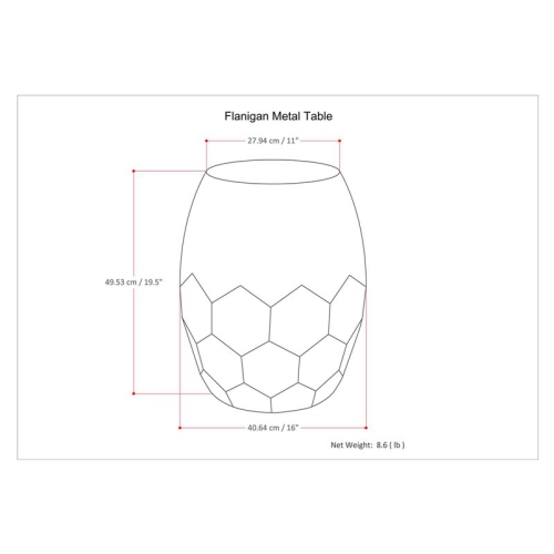 Simpli Home Flanigan Industrial 16 " Metal Accent Side Table in Antique Silver