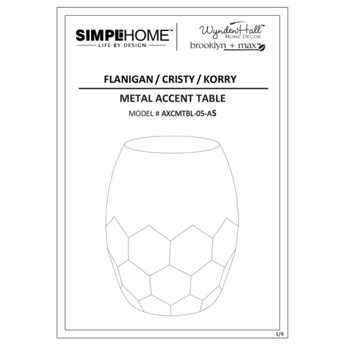 Simpli Home Flanigan Industrial 16 " Metal Accent Side Table in Antique Silver