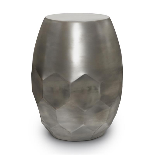 Simpli Home Flanigan Industrial 16 " Metal Accent Side Table in Antique Silver