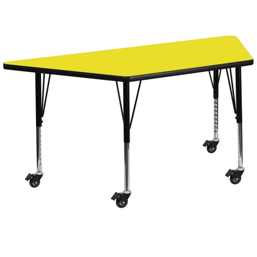 Flash Furniture – Table mobile haute pression trapézoïdale, 26 x 46 po, jaune