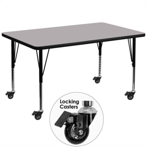 Bowery Hill 26" x 30" x 72" Mobile Activity Table in Gray