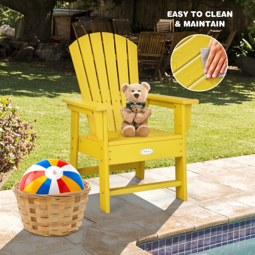 Gymax Set of 2 Kids Patio Adirondack Chair Armchair Weather Resistance Outdoor Chair