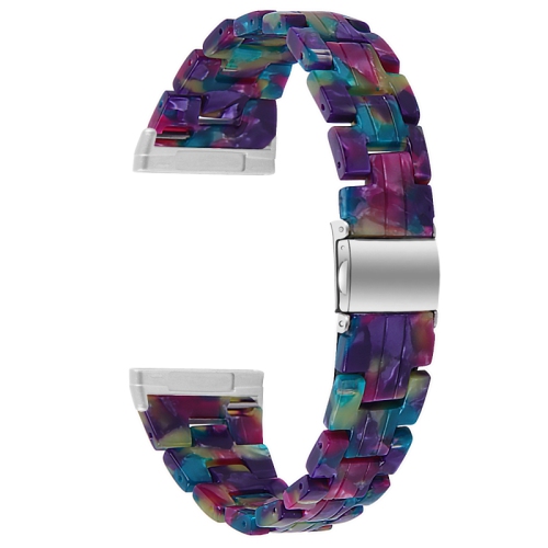StrapsCo Marble Resin Band Bracelet avec fermoir pour Fitbit Sense - Multicouleur foncé
