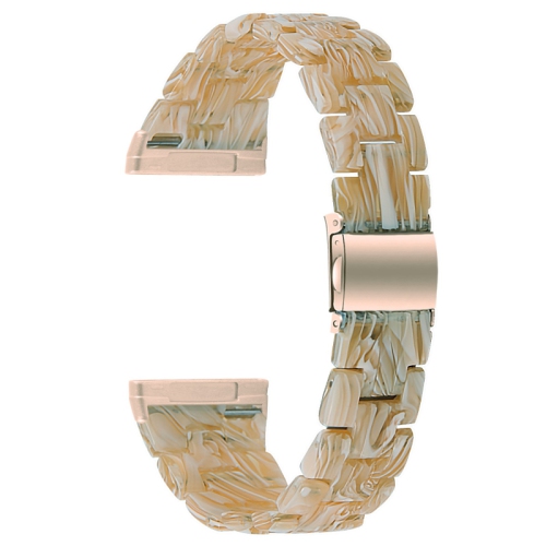 StrapsCo Marble Resin Band Bracelet Strap With Clasp for Fitbit Sense - Beige Sand