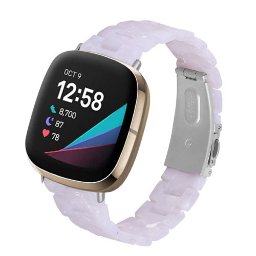 STRAPSCO  Marble Resin Band Bracelet Strap With Clasp for Fitbit Sense - Marble In White