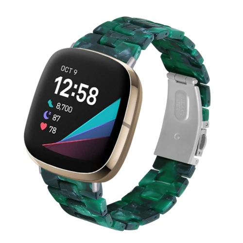 STRAPSCO  Marble Resin Band Bracelet Strap With Clasp for Fitbit Sense - Jade In Multicolor