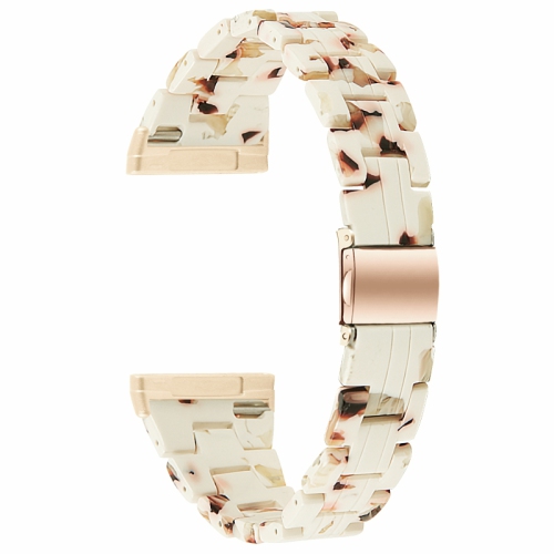 StrapsCo Marble Resin Band Bracelet Strap With Clasp for Fitbit Sense - Speckled Eggshell