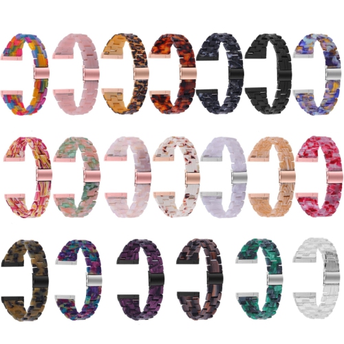 StrapsCo Marble Resin Band Bracelet Strap With Clasp for Fitbit Sense - Speckled Eggshell