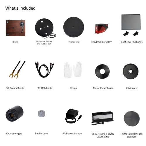 Fluance RT83 Reference Vinyl Turntable Record Player with Record Weight and Vinyl Cleaning Kit