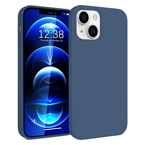 【CSmart】 Slim Soft Liquid Silicone Gel Rubber Case Back Cover for iPhone 15 Plus / 14 Plus, Navy