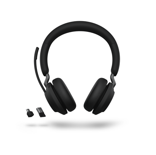 Jabra Evolve2 65 On-Ear Passive Noise Cancelling Truly Wireless Bluetooth 5.0 Headsets with Mic