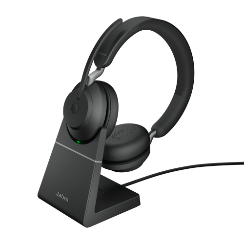Jabra Evolve2 65 On-Ear Passive Noise Cancelling Truly Wireless Bluetooth 5.0 Headsets with Mic