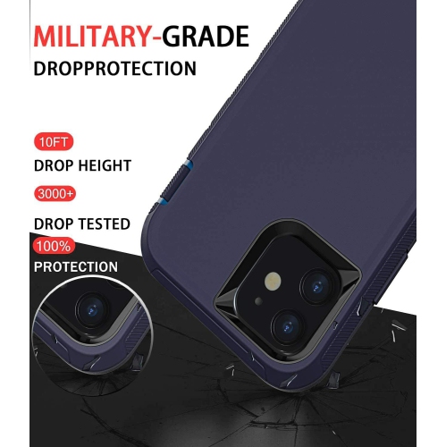 Pour iPhone 14 plus d’Apple, étui 3-en-1 résistant aux chutes Tradies Hybrid Armor, robuste, antichoc, bleu