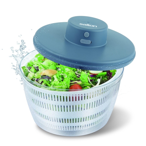 Salton - essoreuse à salade électrique rechargeable, sans fil, avec bol de service, bleu