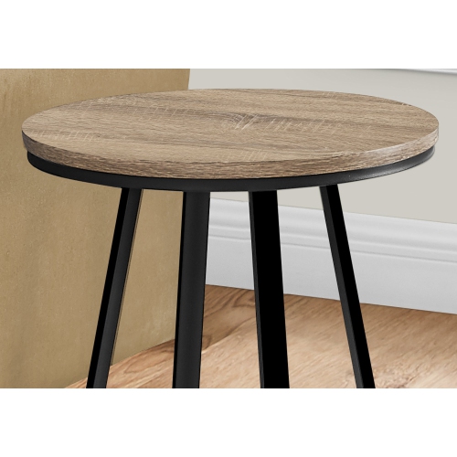 Monarch Specialties I 2177 Accent Table - 22"H / Dark Taupe / Black Metal